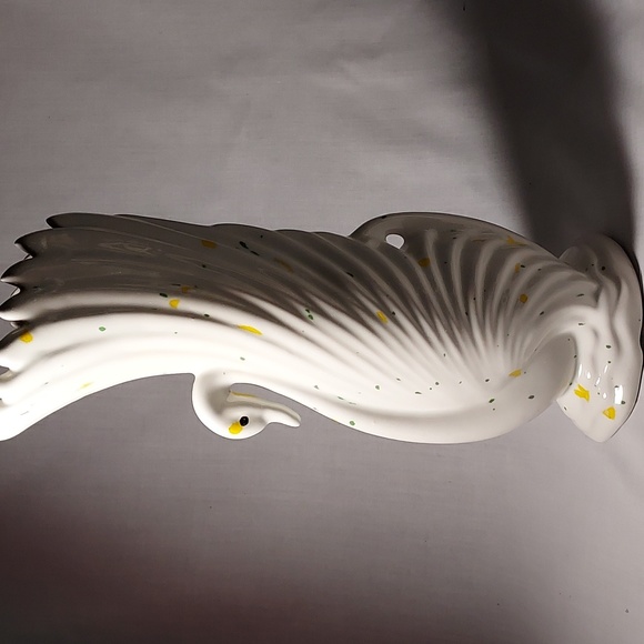 Swan Vase Art Dect Accents Vintage Swan Vase Deco White With Yellow